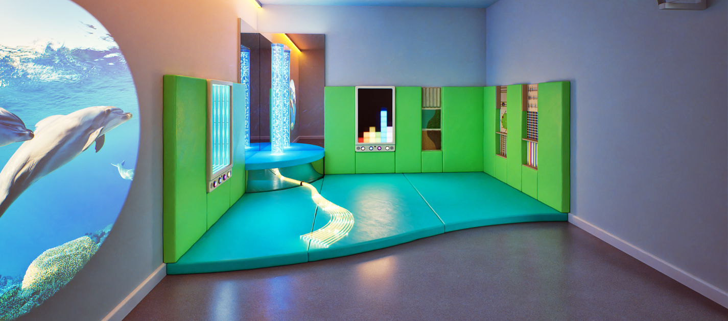 Sensory room with light tubes