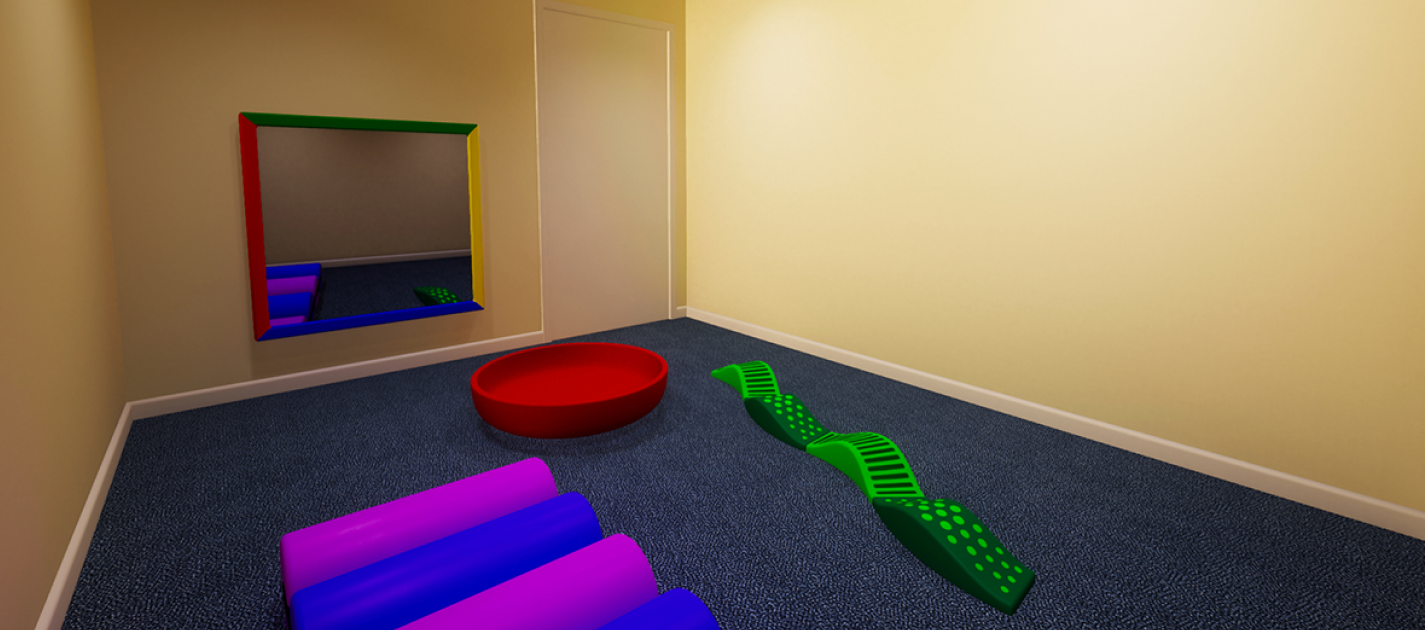 Sensory room with toys