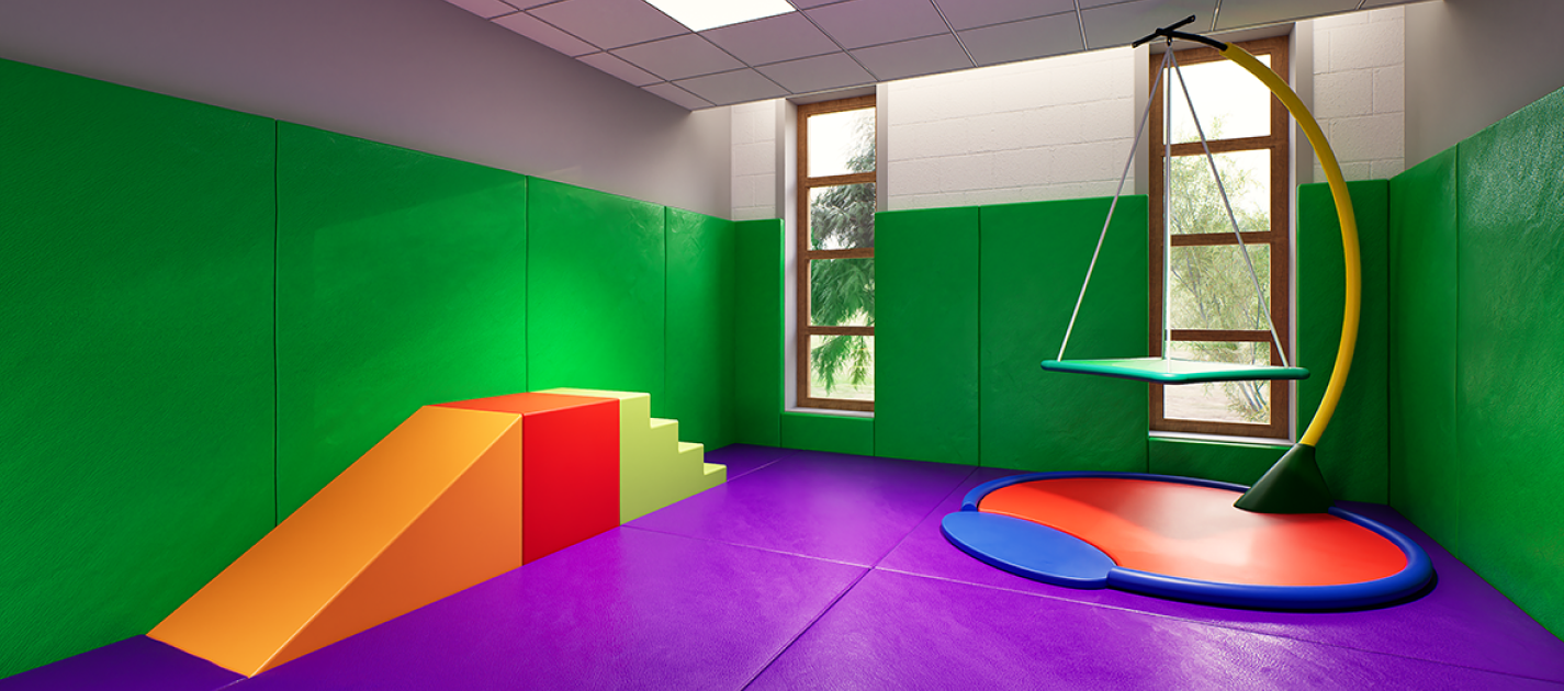 Sensory room with soft play area