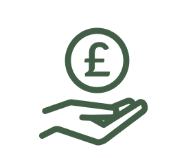 hand with a coin floating above